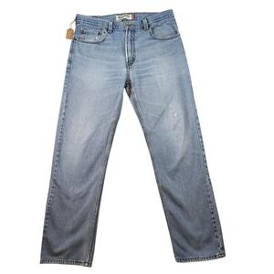 VTG Levi's 505 Regular Fit Jeans Men 34x32 Light Wash Blue Good Distressed Denim